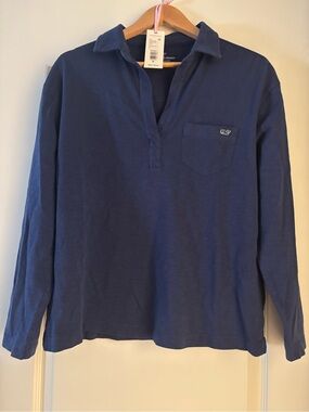 Vineyard Vines Nautical Navy Long Sleeve Pocket Tee
